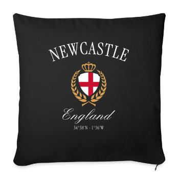 Couronne des armoiries de Newcastle, Angleterre, – Souvenir de voyage - Housse de coussin décorative 45 x 45 cm - noir - Devant
