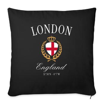 London England Coat of Arms Crown – Travel Souvenir - Sofa pillowcase 17,3'' x 17,3'' (45 x 45 cm) - black - Front
