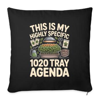 1020 Tray Agenda | Microgreens Nerd - Sofa pillowcase 17,3'' x 17,3'' (45 x 45 cm) - black - Front