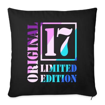 17th Birthday Boy Girl Teenager Original 17 - Sofa pillowcase 17,3'' x 17,3'' (45 x 45 cm) - black - Front