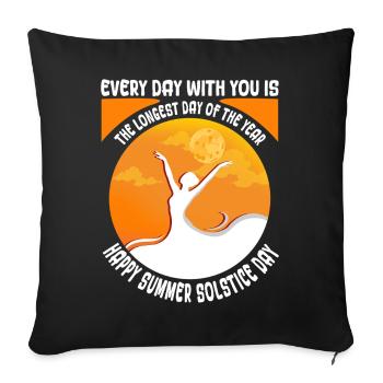 Litha Pagan: Sommersonnenwende, Mittsommer, Mittsommer, Mittsommer. - Sofakissenbezug 45 x 45 cm - Schwarz - Vorne