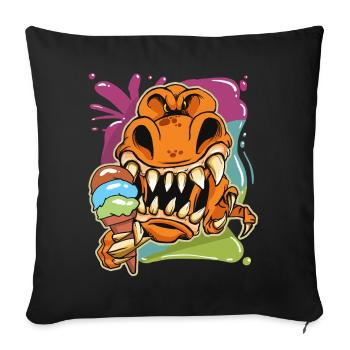 Loving T-Rex Cartoon - Sofa pillowcase 17,3'' x 17,3'' (45 x 45 cm) - black - Front