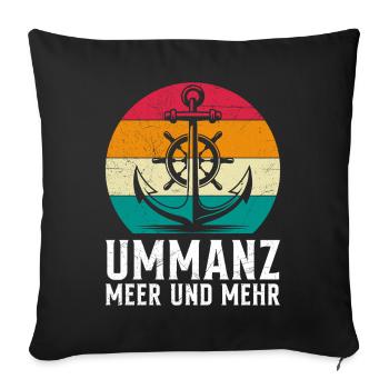Ostsee Urlaub MEER UND MEHR Lustiges - Sofakissenbezug 45 x 45 cm - Schwarz - Vorne