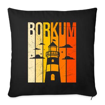 Borkum Island BORKUM North Sea Holiday Funny - Sofa pillowcase 17,3'' x 17,3'' (45 x 45 cm) - black - Front