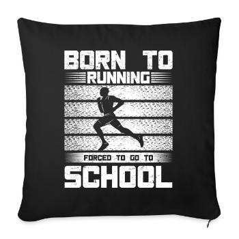 Marathonien né du don de la course - Housse de coussin décorative 45 x 45 cm - noir - Devant