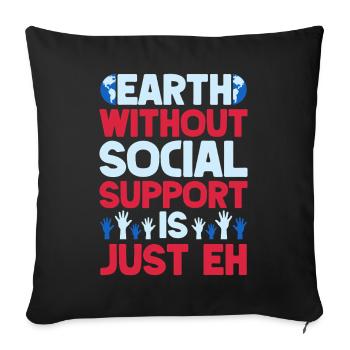 Social Worker Quota Without Is Just Eh Social Work - Sofa pillowcase 17,3'' x 17,3'' (45 x 45 cm) - black - Front