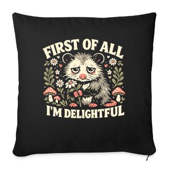 Opossum charmant - Housse de coussin décorative 45 x 45 cm - noir - Devant