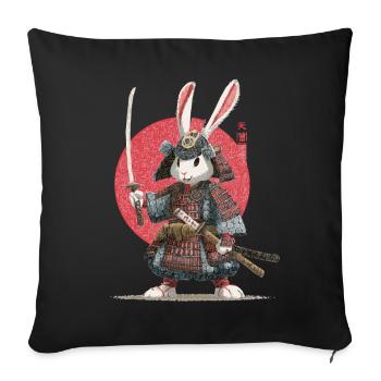 Bunny Samurai in Armor - Sofa pillowcase 17,3'' x 17,3'' (45 x 45 cm) - black - Front