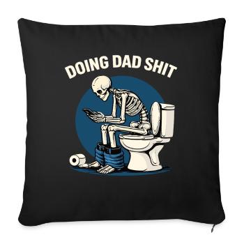 Chemise de papa drôle Humour squelette toilettes - Housse de coussin décorative 45 x 45 cm - noir - Devant