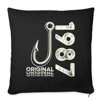 39th Birthday Gift Angler Fishing Man 1987 - Sofa pillowcase 17,3'' x 17,3'' (45 x 45 cm) - black - Front