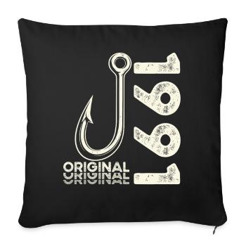 35th Birthday Gift Angler Fishing Man 1991 - Sofa pillowcase 17,3'' x 17,3'' (45 x 45 cm) - black - Front