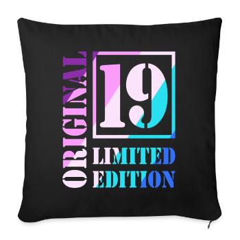19th Birthday Boy Girl Teenager Original 19 - Sofa pillowcase 17,3'' x 17,3'' (45 x 45 cm) - black - Front