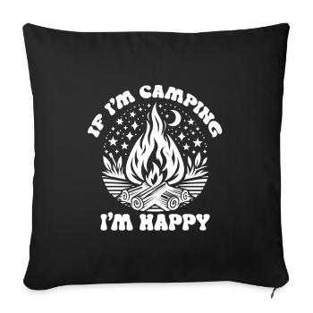 Camper Hiker Scout Camping Hiking Mountains Forest - Sofa pillowcase 17,3'' x 17,3'' (45 x 45 cm) - black - Front