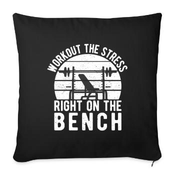 Powerlifting Bodybuilder Workout The Stress Gym - Sofa pillowcase 17,3'' x 17,3'' (45 x 45 cm) - black - Front