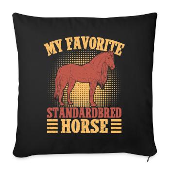 Hobby Horse Rider Favorite Standardbred Horse - Sofakissenbezug 45 x 45 cm - Schwarz - Vorne