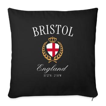 Bristol England Coat of Arms Crown – Travel Souvenir - Sofa pillowcase 17,3'' x 17,3'' (45 x 45 cm) - black - Front