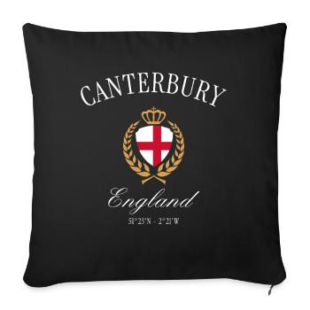 Couronne des armoiries de Cantorbéry, Angleterre, – Souvenir de voyage - Housse de coussin décorative 45 x 45 cm - noir - Devant