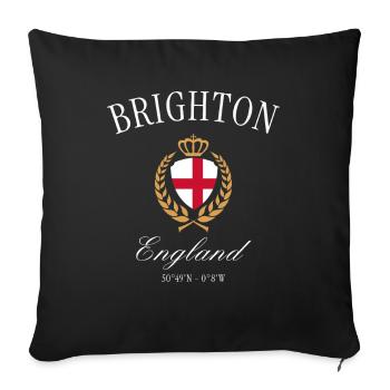 Brighton England Coat of Arms Crown – Travel Souvenir - Sofa pillowcase 17,3'' x 17,3'' (45 x 45 cm) - black - Front