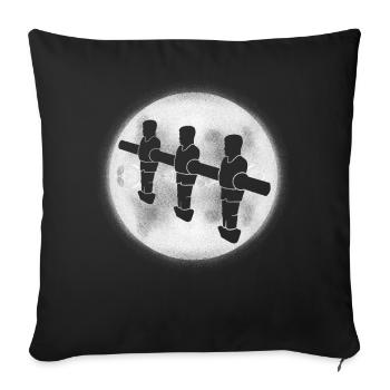 Tischkicker Kickern Jungen Herren Tischfußball - Sofakissenbezug 45 x 45 cm - Schwarz - Vorne