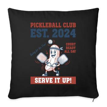 Pickleball Club Est 2024 Serve Joueur Drôle - Housse de coussin décorative 45 x 45 cm - noir - Devant