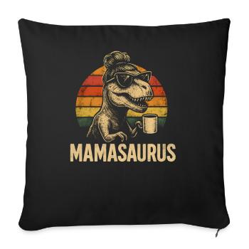 Mamasaurus Mom Mom Gift Idea Humor Funny - Sofa pillowcase 17,3'' x 17,3'' (45 x 45 cm) - black - Front