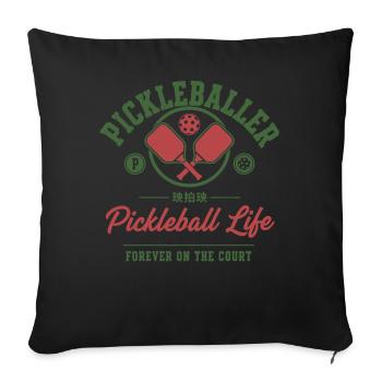 Pickleball Player Love Pickleball Life Court - Sofa pillowcase 17,3'' x 17,3'' (45 x 45 cm) - black - Front