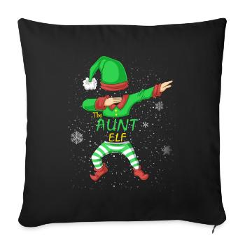 The Aunt Elf Shirt - Family Matching Christmas Tee - Sofa pillowcase 17,3'' x 17,3'' (45 x 45 cm) - black - Front