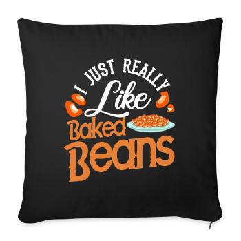 J’aime vraiment les haricots cuits - Housse de coussin décorative 45 x 45 cm - noir - Devant