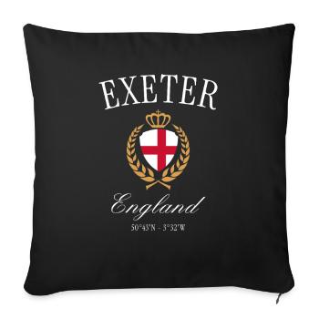 Exeter England Coat of Arms Crown – Travel Souvenir - Sofa pillowcase 17,3'' x 17,3'' (45 x 45 cm) - black - Front