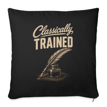 Classically embossed: quill & ink - Sofa pillowcase 17,3'' x 17,3'' (45 x 45 cm) - black - Front