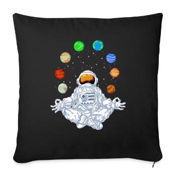 Astronaut Yoga Meditation Cosmic Balance Art - Sofa pillowcase 17,3'' x 17,3'' (45 x 45 cm) - black - Front