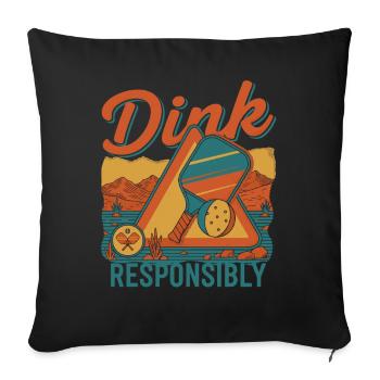 Joueur drôle de pickleball Dink Responsible Love - Housse de coussin décorative 45 x 45 cm - noir - Devant