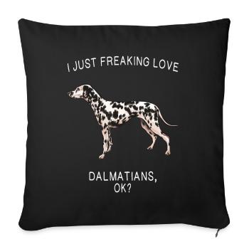 Dalmatian Love: Bold Canine Tee - Sofa pillowcase 17,3'' x 17,3'' (45 x 45 cm) - black - Front
