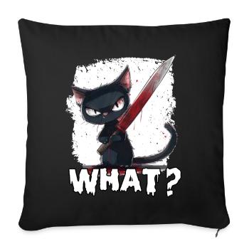 Costume de chaton T Chat pour fête d’Halloween de Chat d’Horreur - Housse de coussin décorative 45 x 45 cm - noir - Devant