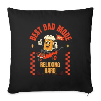 Cadeau de chariot à bière pour la fête des pères Meilleure mode papa - Housse de coussin décorative 45 x 45 cm - noir - Devant