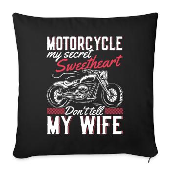Motorcycle Secret Heart Sweetheart Biker Freedom - Sofa pillowcase 17,3'' x 17,3'' (45 x 45 cm) - black - Front