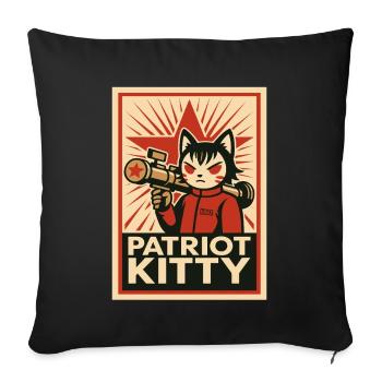 Art de la fusée Patriot Kitty - Housse de coussin décorative 45 x 45 cm - noir - Devant