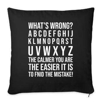 What's Wrong Funny teacher classroom - Sofa pillowcase 17,3'' x 17,3'' (45 x 45 cm) - black - Front