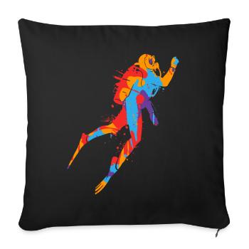 Plongeurs Plongée colorée Enfants Hommes Plongée garçons Plongée - Housse de coussin décorative 45 x 45 cm - noir - Devant