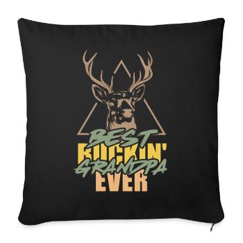 Best Buckin' Grandpa Deer Hunting Gift - Sofa pillowcase 17,3'' x 17,3'' (45 x 45 cm) - black - Front