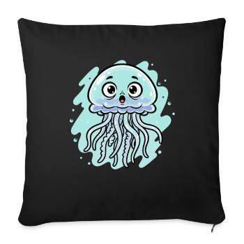 Kuschelige Meeresqualle Cartoon - Sofakissenbezug 45 x 45 cm - Schwarz - Vorne