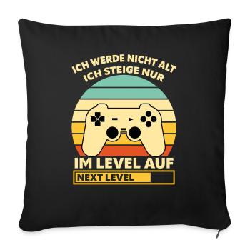 Levelaufstieg Retro-Controller Design - Sofakissenbezug 45 x 45 cm - Schwarz - Vorne