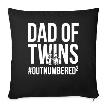 Dad of Twins Papa Zwillinge Outnumbered - Sofa pillowcase 17,3'' x 17,3'' (45 x 45 cm) - black - Front