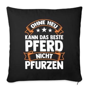 Reiten Pferdeliebhaber Reiterhof Pferde - Sofakissenbezug 45 x 45 cm - Schwarz - Vorne