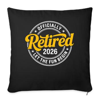 Retired 2026 Funny Retired Graphic Men Retirement - Sofa pillowcase 17,3'' x 17,3'' (45 x 45 cm) - black - Front