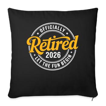 Retired 2026 Funny Retired Graphic Men Retirement - Sofa pillowcase 17,3'' x 17,3'' (45 x 45 cm) - black - Front