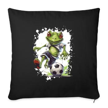 Équipe de football Frog - Housse de coussin décorative 45 x 45 cm - noir - Devant