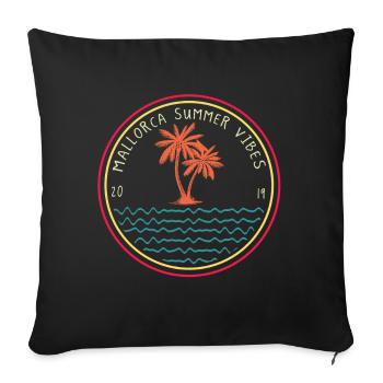 Mallorca Summer vipe Paradise Holiday Trip Vibes - Sofa pillowcase 17,3'' x 17,3'' (45 x 45 cm) - black - Front