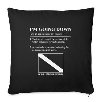 Drapeau de plongée sous-marine descendant rétro - Housse de coussin décorative 45 x 45 cm - noir - Devant