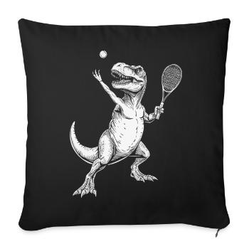 Tennis Player Dinosaur Kids Men's Tennis - Sofa pillowcase 17,3'' x 17,3'' (45 x 45 cm) - black - Front